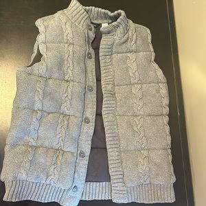 Boys Janie and Jack cableknit/ soft puffer vest w buttons